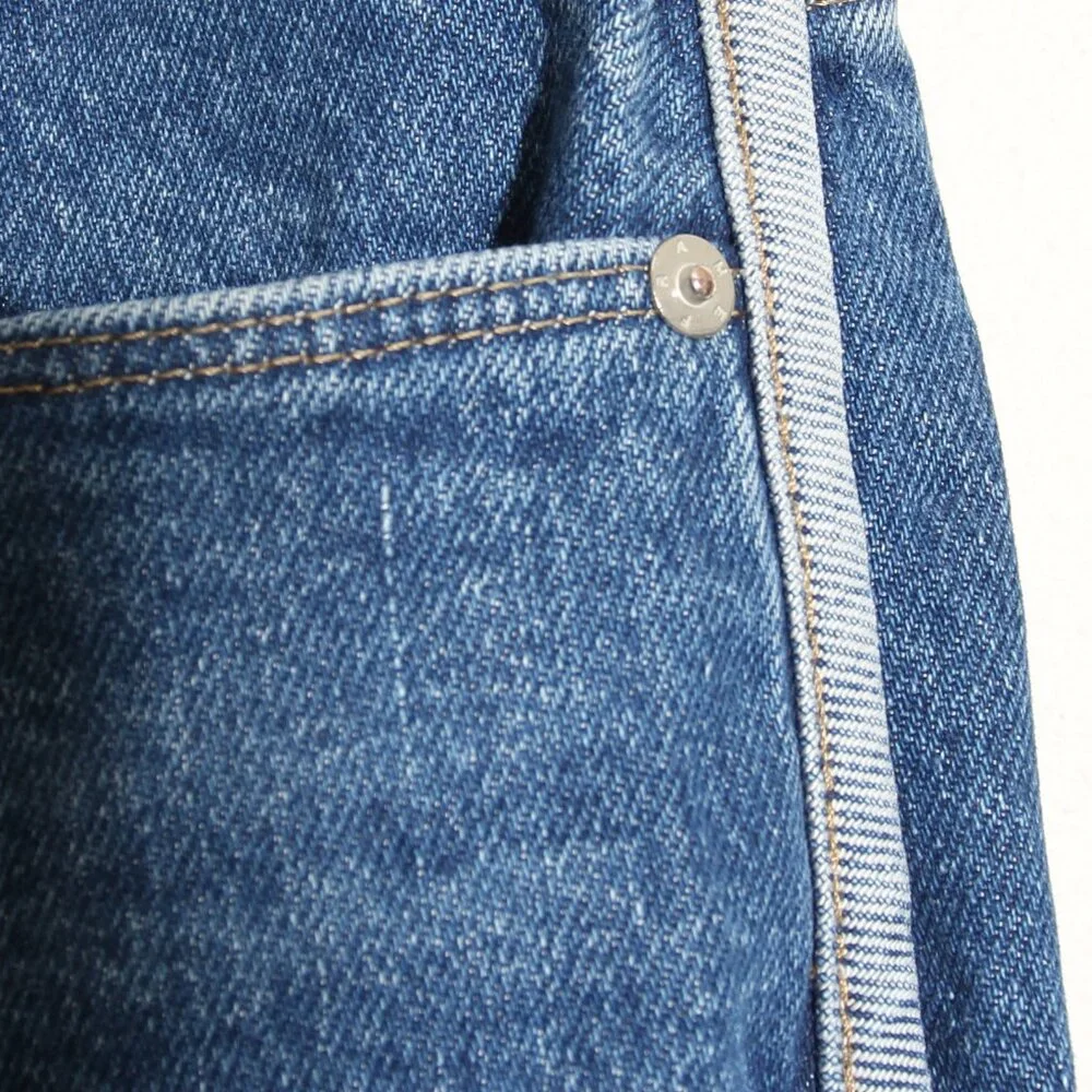FRAME Denim Le Sylvie High Waist Dolphin Hem Crop Straight Leg Jeans Blue Sz 26 - Picture 8 of 15